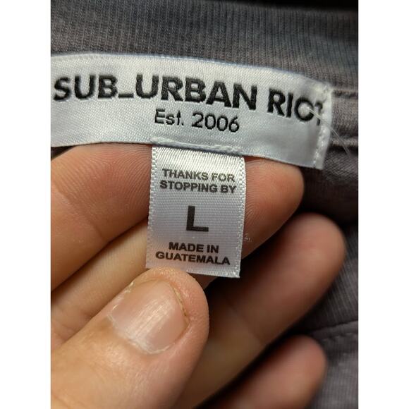 NWT Sub Urban Riot "Indoorsy" Graphic Tee Size Large in Gray Casual Summer - Picture 4 of 5